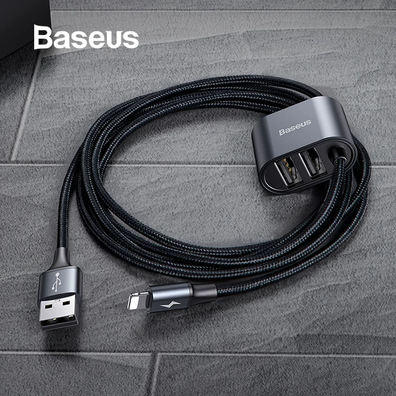 

Baseus 3 in1 USB Cable for Mobile Phone Micro USB Type C Charger Cable USB Adapter for Car Backseat Fast Charging USB Data Cable