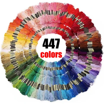 

447 Colors Embroidery Thread Floss Set Admc DIY Cotton Sewing Skeins Embroidered Cross Stitch Threads Net Anchor Similar Kit
