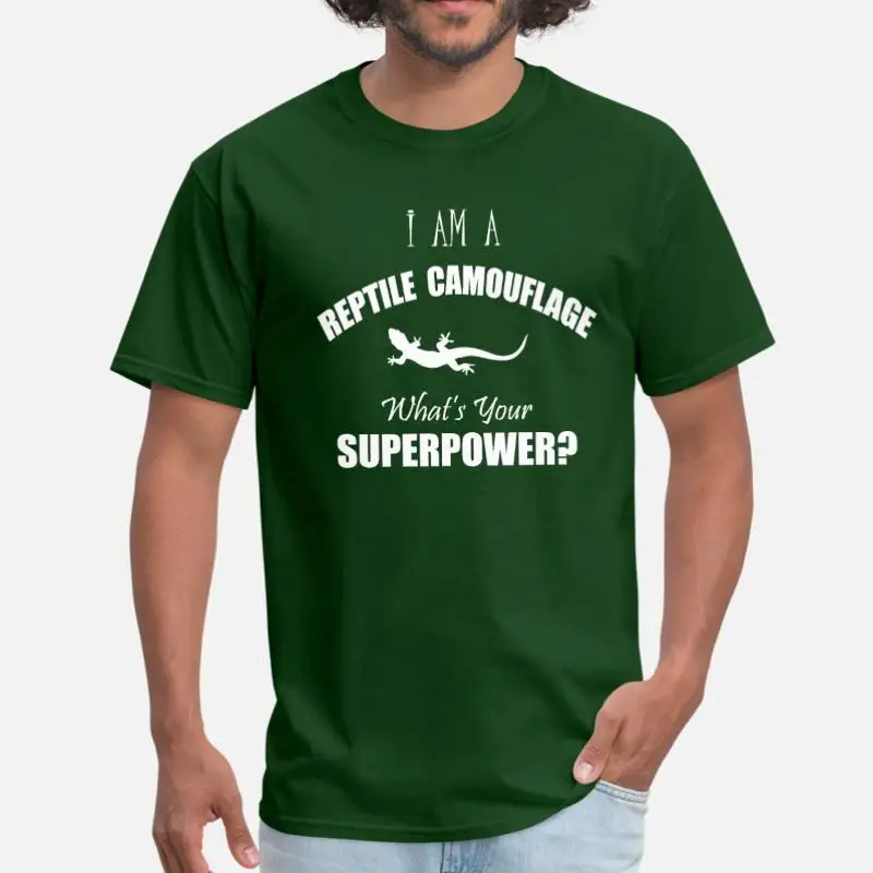 Men-Army Green Футболка с принтом I Am A Reptile Camouflage What You Superpower для мужчин и женщин, Классическая футболка с юмором размера плюс S-5xl, Топ в стиле хип-хоп - Цвет: Men-Army Green