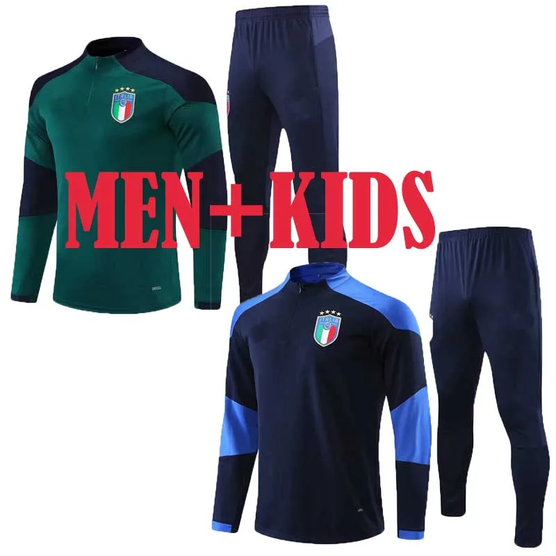 TYBURN-traje de entrenamiento para hombres y niños, chándal de fútbol de manga larga con media cremallera, novedad de 2020, 2021