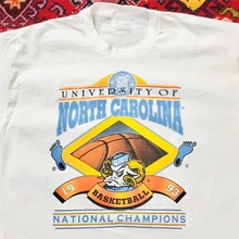 Vintage Carolina del Norte tacones T Shirt 1993 campeones nacionales EE. UU. Camiseta sin usar