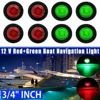

Marine Boat Deck Starboard Lights 12V Boat Navigation Light 3 LED 3/4" INCH