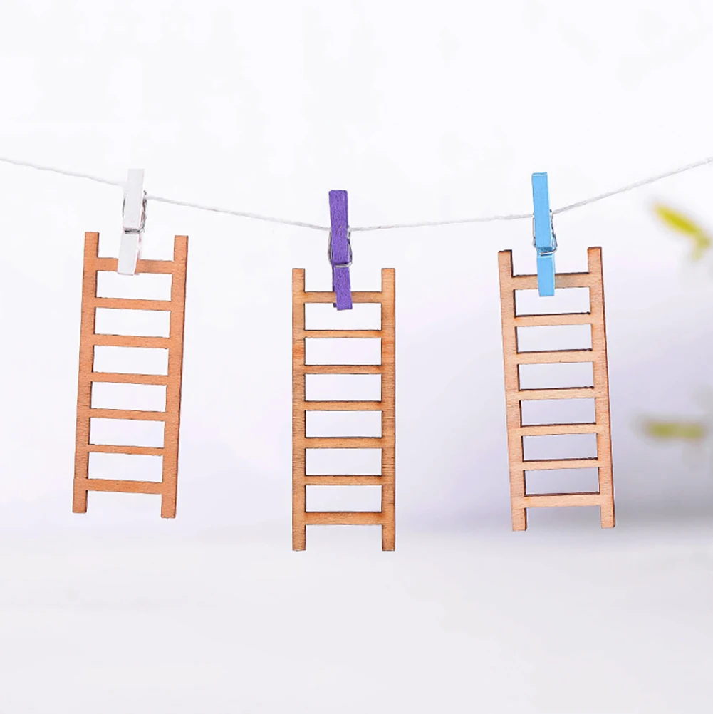 3 шт. мини миниатюрные деревянные ступеньки лестница Сказочный Сад DIY микро Пейзаж Двор и сад Декор