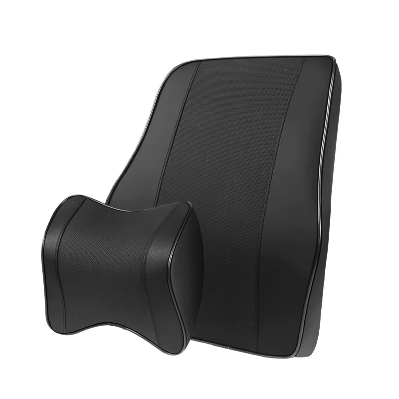 Asiento de coche de apoyo para la espalda almohada para el cuello de memoria algodón Fiberl de apoyo Lumbar almohada para viajar en auto cojín de coche