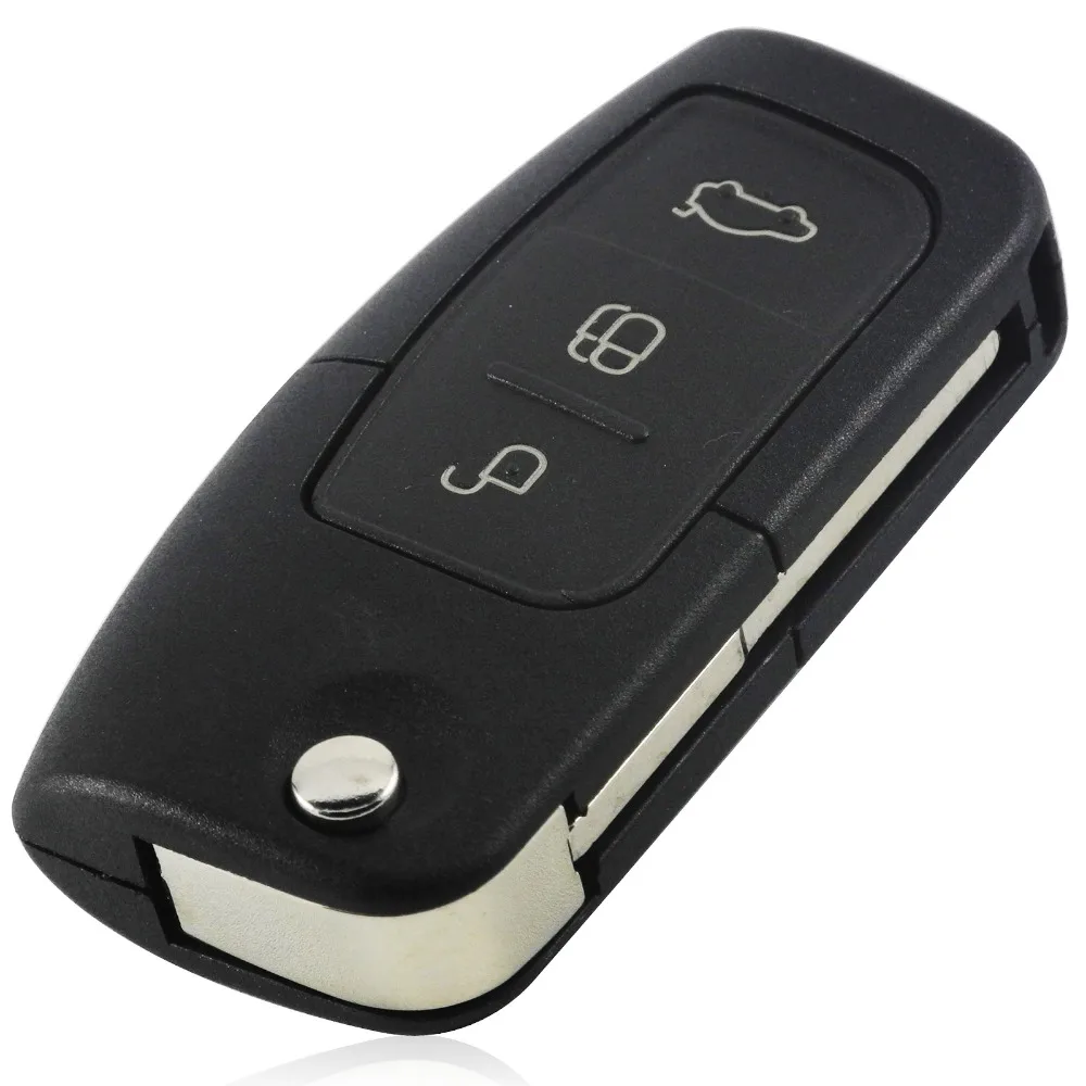 

Bilchave 3 Button Flip Folding Remote Fob Cover Uncut Car Blank Key Shell for Ford Focus Fiesta C Max Ka