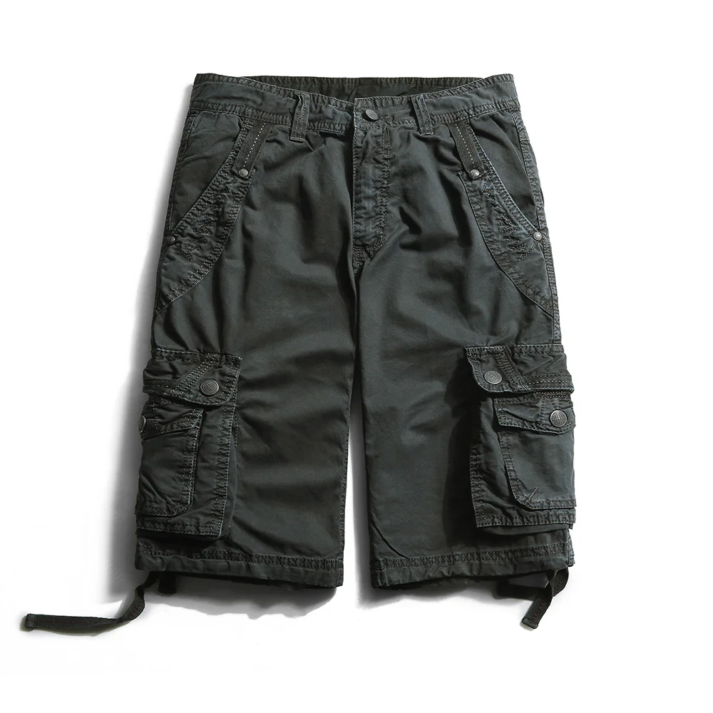 

Outdoor overalls men's clothing 2020 army green camouflage printing summer shorts for men washed casual men shorts cotton