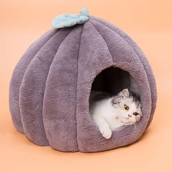 

Winter Warm Sleeping Bag Puppy Pumpkin Shape Pet Cat Dog House Cave Collapsible Warm Puppy Kitten Sleeping Bed