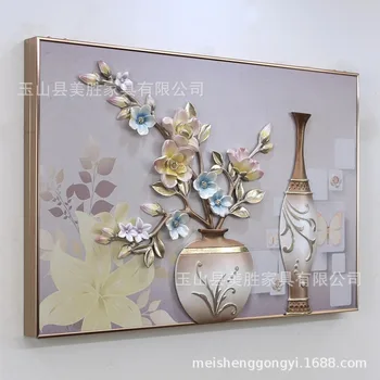 

Light Luxury Aluminum Alloy Frame Meter Box Three-dimensional Relief Home Decoration Painting Restaurant Aisle Wall Painting
