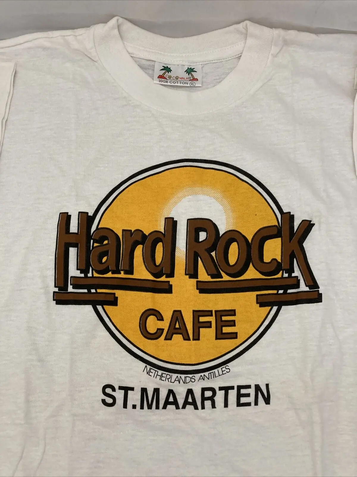 Hard Rock Cafe St. Maarten Maglietta Bianca Vintage Single Stitch Xl