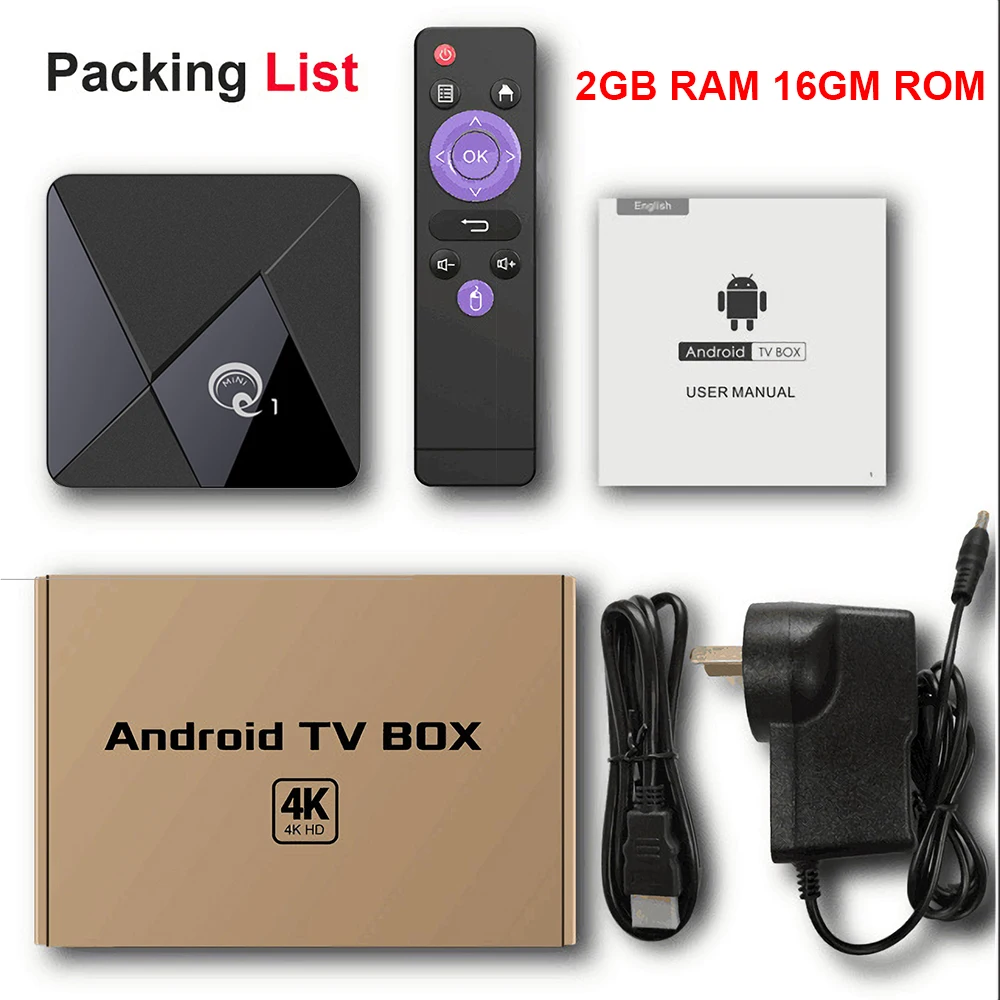 2GB 16GB Smart Android 9,0 ТВ приставка Q1 мини Rockchip RK3328 2 Гб 16 Гб медиаплеер 2,4 WiFi Google Play Android ТВ приставка телеприставка - Цвет: 2GB 16GB