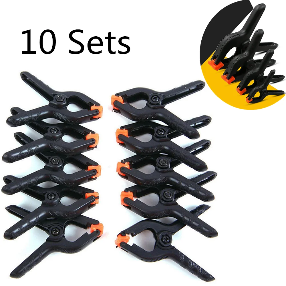 10pcs 2/3/4/6 inch Spring Clamps DIY Woodworking Tools Plastic Nylon Clamps For Woodworking Spring Clip Photo Studio Background