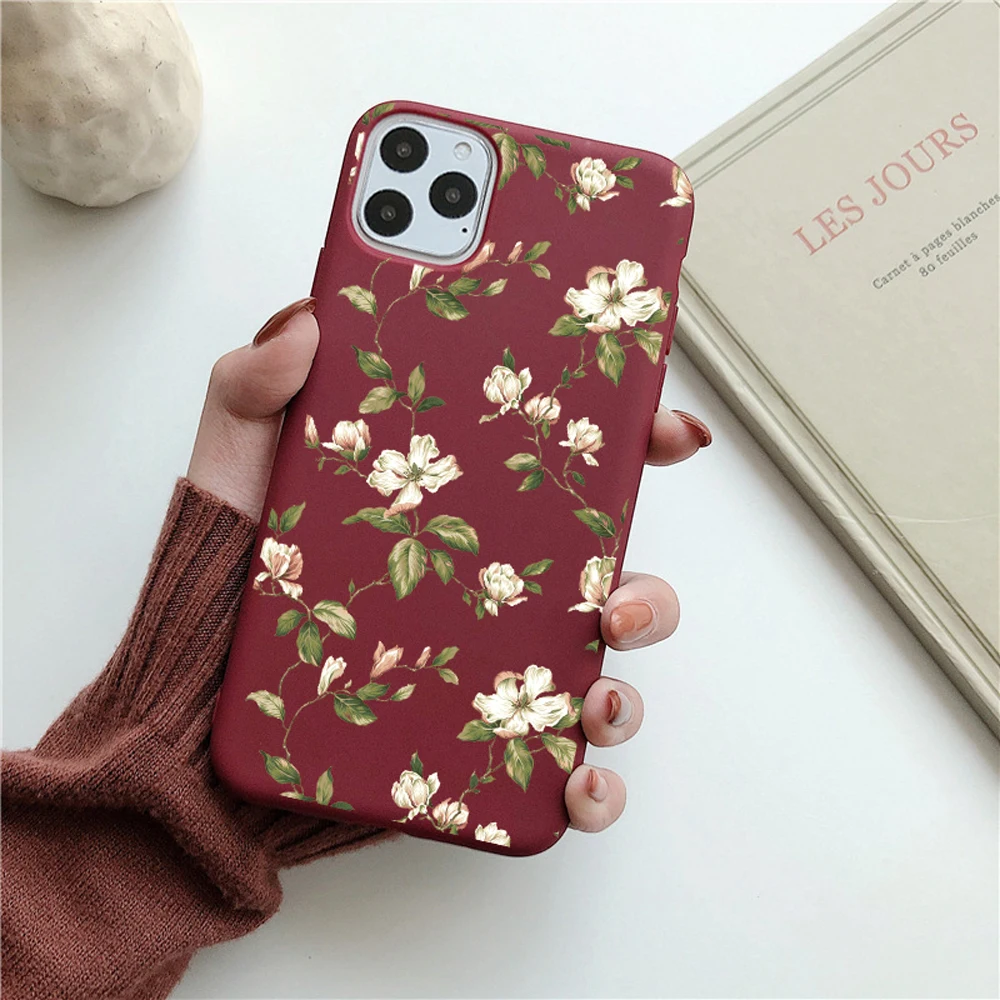 Чехол для телефона Apple iPhone X 6s 7 8 Plus SE 2020 мягкий чехол из тпу с цветами XR XS 11Pro Max