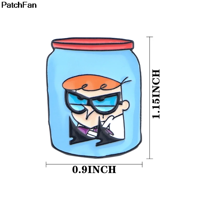 20 шт./лот A2492 Patchfan Dexter's Lab эмалированные булавки, броши, ювелирные изделия, Мультяшные Детские рубашки для девочек, пальто, аксессуары для украшения своими руками, значок