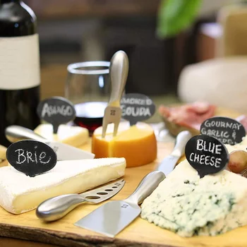 

8pcs Cheese Markers Slate Labels Natural Slate Labels For Cake Boards Washable Mini Chalkboard Labels Table Decoration