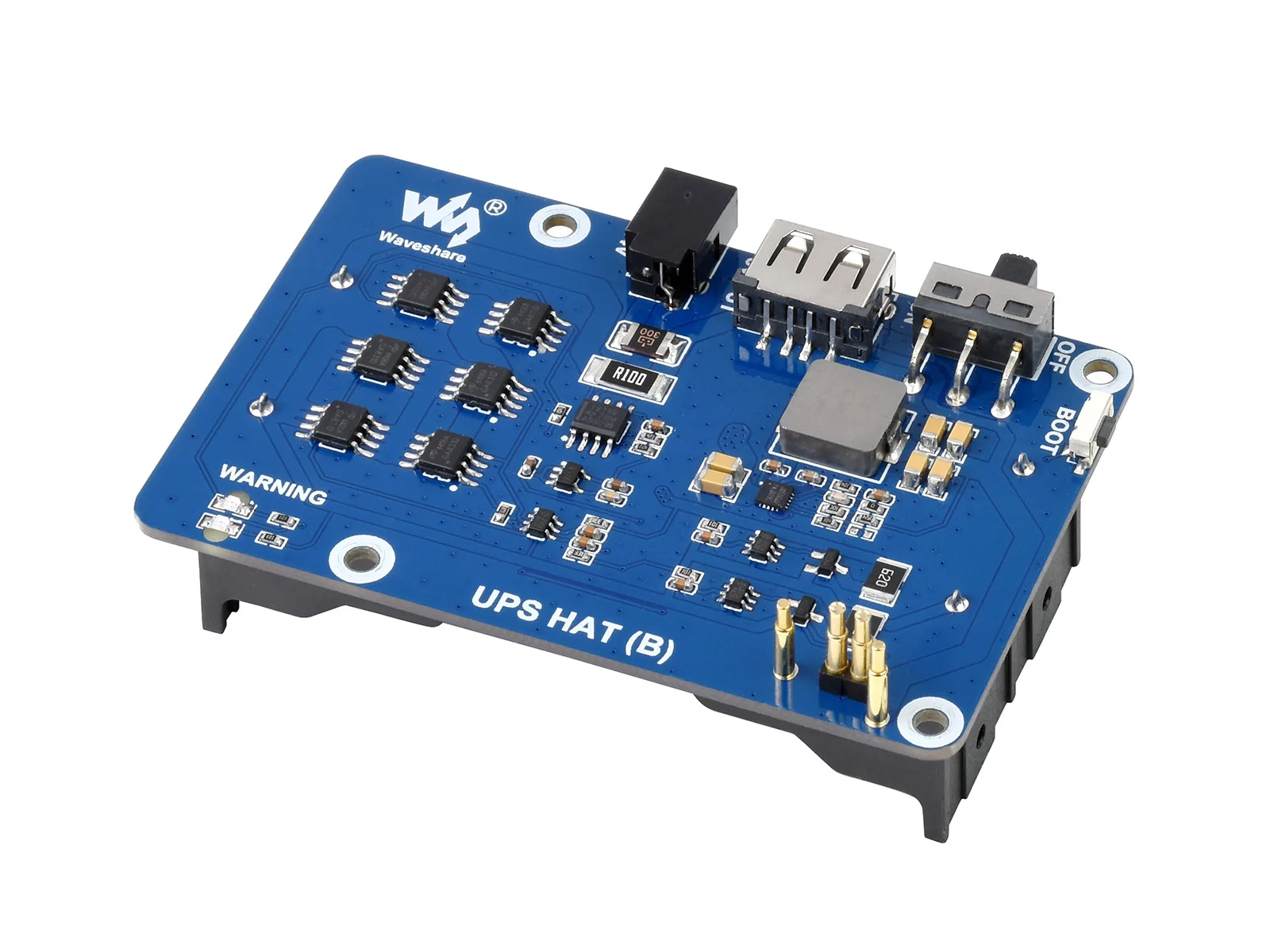 Wavprincipare-chapéu Ups b para Raspberry pi 3b Mais 4b Etc. Fonte de Alimentação Ininterrupta de 5v Alta Corrente 5a Conector Pogo Pin - Imagem 2