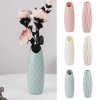 

Newest Home Decoration Origami Plastic Vases Imitation Porcelain Modern Decoration for Bedroom