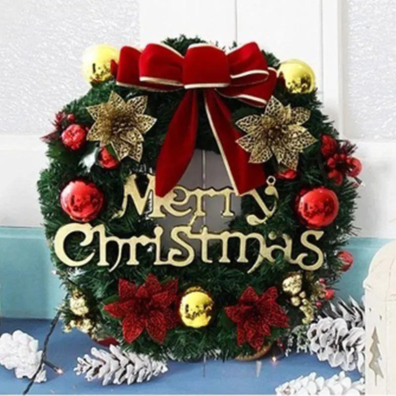 

Garland Decoration Charistmas Wreath PVC Colorful Hotel DIY Craft Window Door Pendant Home NEW Cute Hanging Ornament