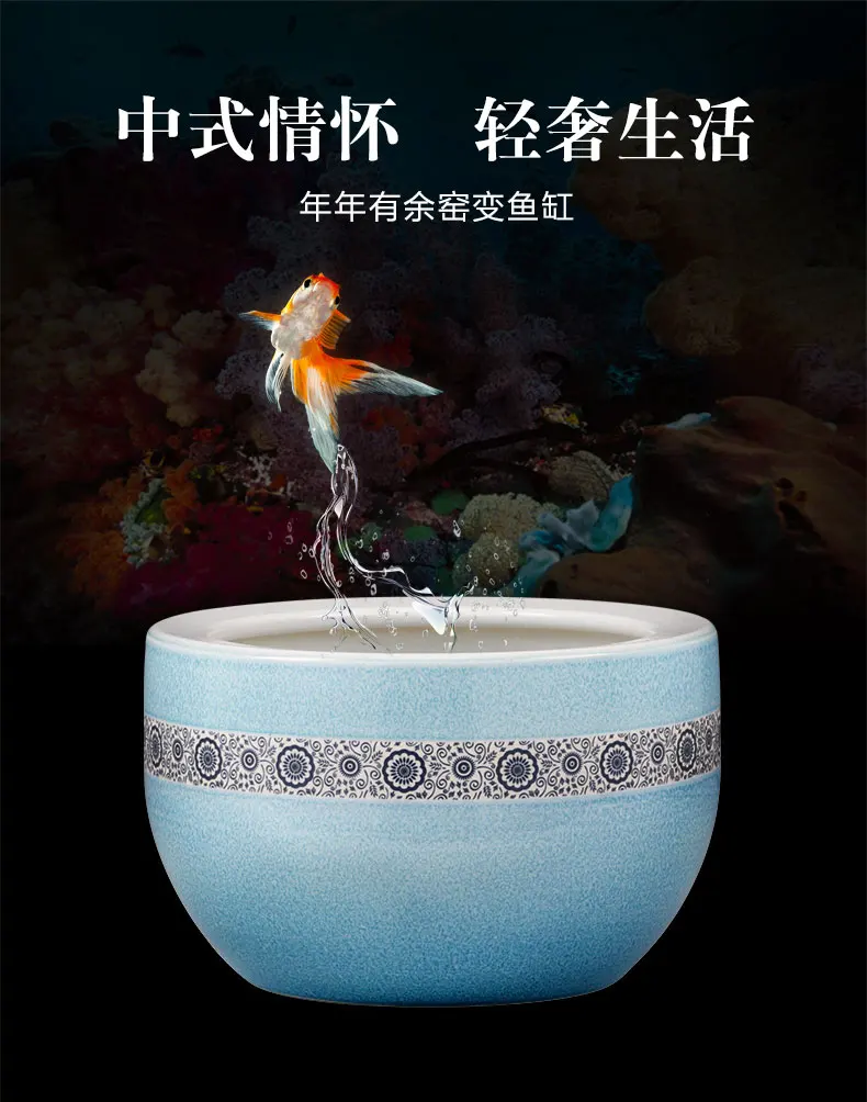 

Jingdezhen Ceramics Craft Supplies Best Handmade Traditional Craft Color Glaze Antique Fish Tank Chinese Style Home Decoration 8
