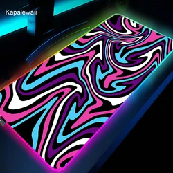 Strata – tapis de souris de jeu Liquid, rétroéclairé rvb, 900x400, taille XXL, pour ordinateur, CS GO LOL, antidérapant, accessoire de bureau en caoutchouc pour PC 