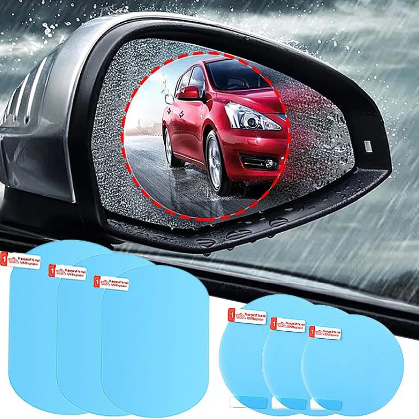 Película impermeable para espejo retrovisor de coche, 2 uds., accesorios adhesivos, antilluvia, antivaho