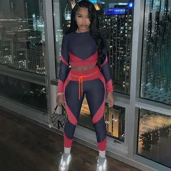 

Fall Casual Running Tracksuit Sportswear 2 Piece Set Top and Pants Suit Jogging Femme Fitness Matching Sets for Women Sport Suit