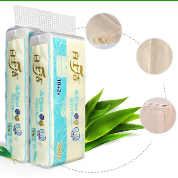 

Toilet Paper Tissue Roll Paper 3 Layer Bamboo Pulp Thickened Household Table Tissues Disposable Skin-friendly Toliet Paper