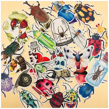 

36Pcs/Pack 2019 Vintage Insect Ladybug Bottle Sticker DIY Craft Scrapbooking Album Journal Planner Decorative Stickers