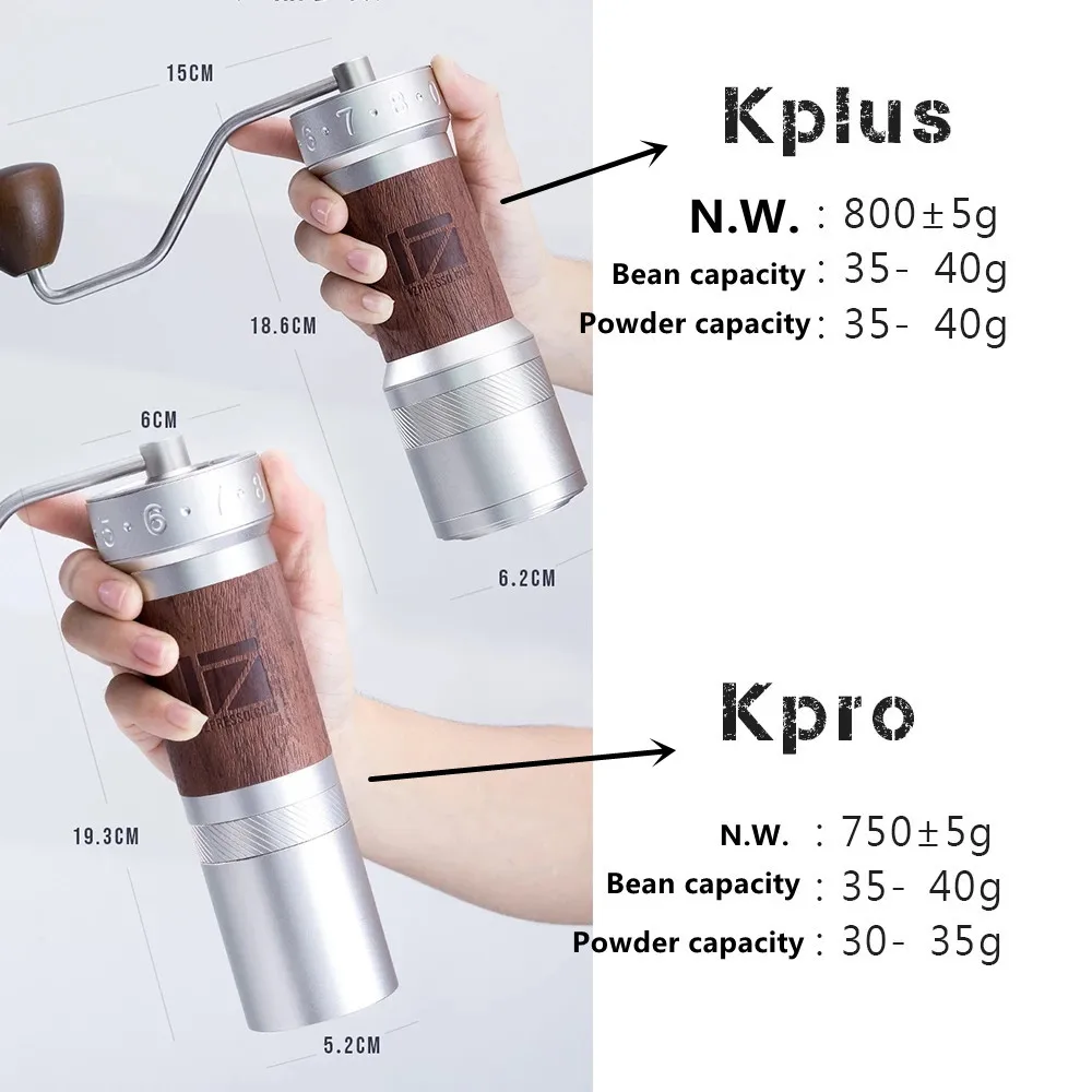1Zpresso K pro/K Plus portable coffee grinder mill grinding manual coffee  bearing stainless steel heptagonal conical burr