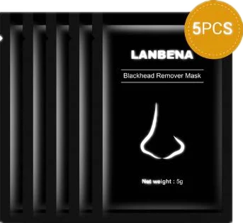 5 pcs black mask LANBENA черная маска для лица, для удаления черных головок, маска для лица, для удаления черных точек и акне, для глубокой очистки, Усадочные поры кожи, уход - Цвет: 5 pcs black mask