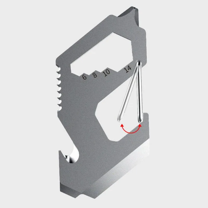 Мульти-функциональный карабин открывалка для бутылок резак для веревок отвертка шестигранная ключ, дюймовый стандарт уличный инструмент EDC пила брелок