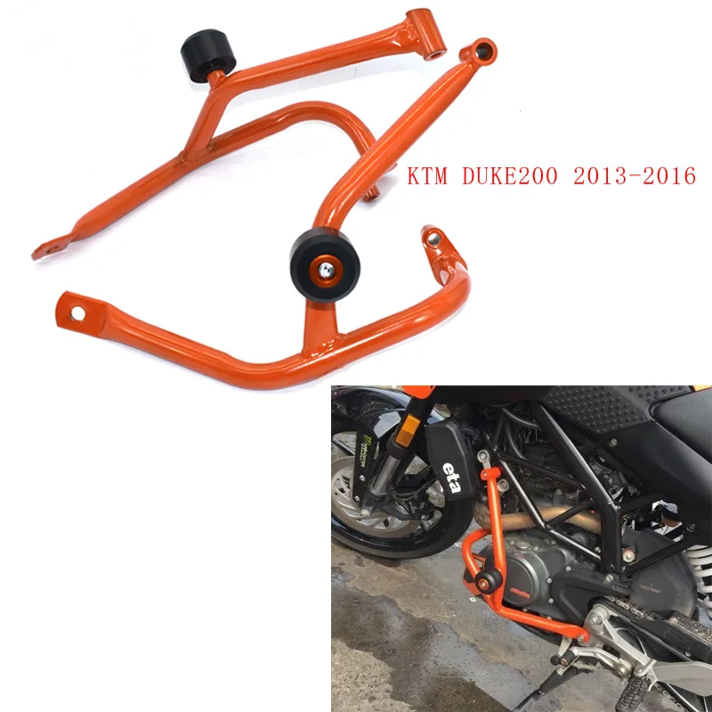 Для KTM Duke690 Duke390 Duke200 Крушение Бар защита duke двигатель бампер Защита Рамка слайдер аксессуары двигатель часть Duke - Цвет: DUKE 200 2013-2016