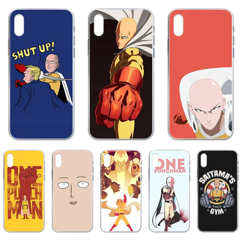Прозрачный чехол для телефона ONE PUNCH-MAN с японским аниме мягкий iphone 4 4S 5 5C 5S 6 6S PLUS 7 8 X