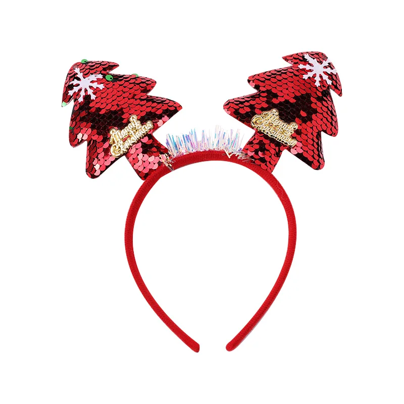 New Happy Christmas Hairbands For Women Girls Lovely Cartoon Santa Claus Snowman Antlers Tree Headband Fashion Hair Accessories - Цвет: 6