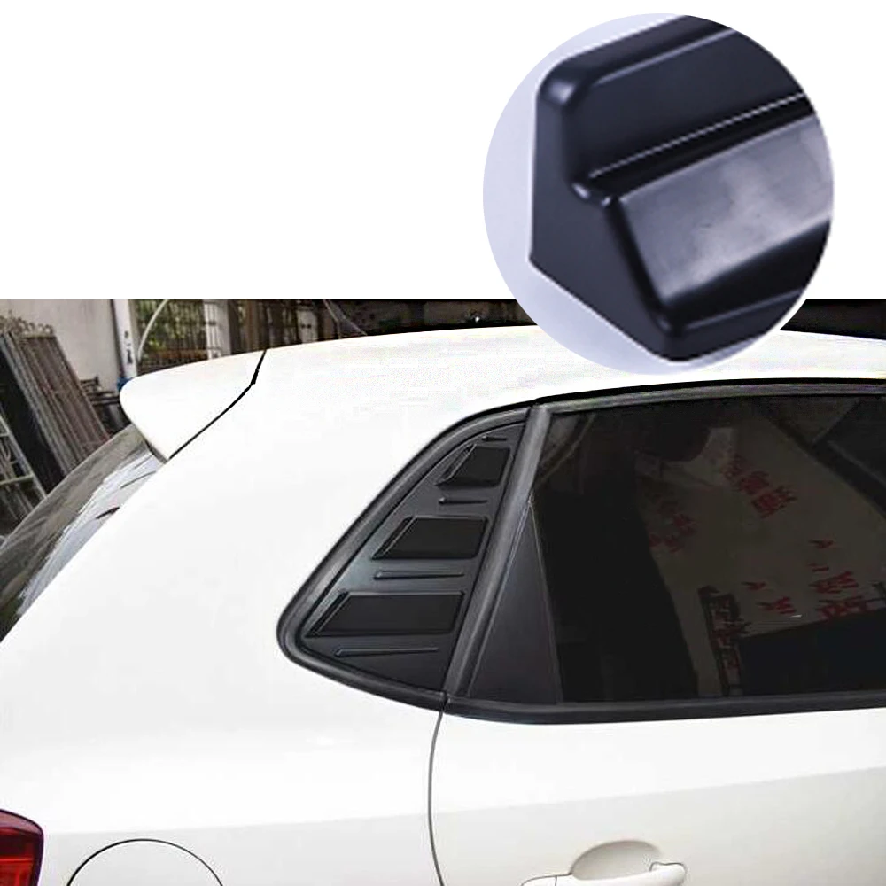 Rear Window Side Vent Shades Scoop Louver Shutter Sticker Cover Trim 2x For VW Polo 2011-2015 Sedan car side window louver