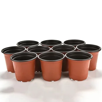 

10 pcs Mini Plastic Round Flower Pot Terracotta Nursery Planter Home Office Decor Green Plant Artificial Refinement Garden Tools