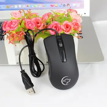 

Black 2400DPI Gaming Mouse Wired Mouse USB Optical Wired Game Mouse Ant-skid Support Desktop Laptop Computer Peripherals
