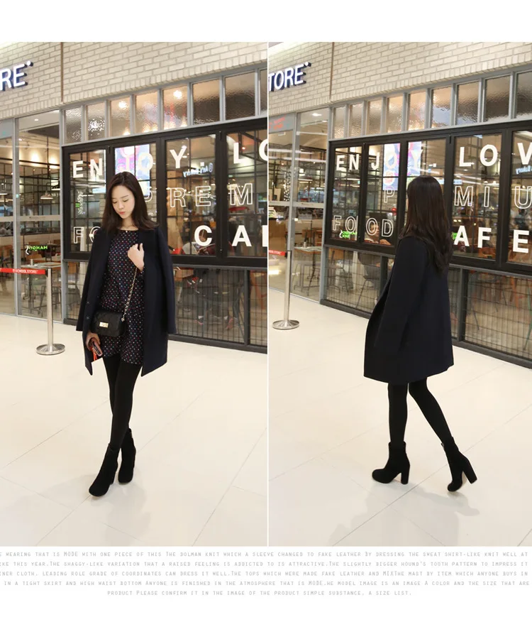 Spring And Autumn Korean-style Woolen Jacket Mid-length Duffle Coat Slim Fit Slimming Versatile Students Women's
