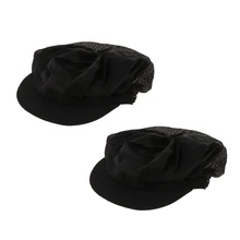 2 шт Премиум полусетчатая шляпа шеф-повара для взрослых регулируемая эластичная пекарня, Кухня Повара для приготовления пищи сетка для волос-черный