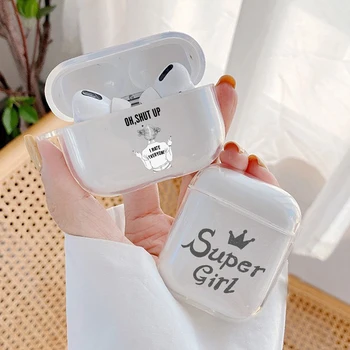 

Funny Letters Case for Apple Airpods 1 2 3 Pro Shockproof Bluetooth Wireless Earphone Protection Soft Silicone Cover For Air pod