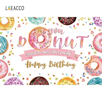 

Laeacco Donut Sweet Party Photophone Baby Newborn Children Photo Backgrounds Birthday Portrait Photography Backdrops Photozone