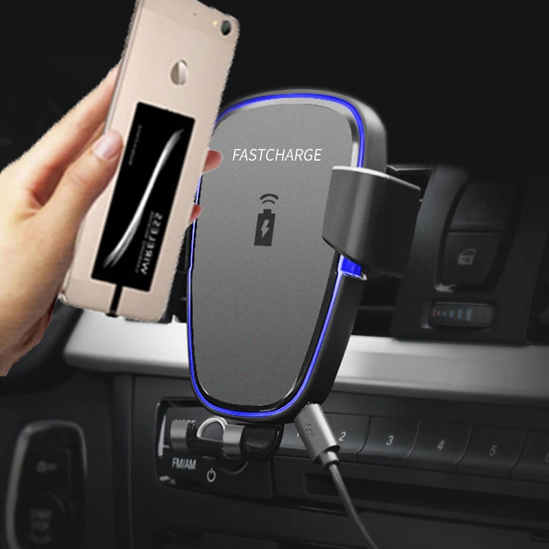 Car Mount Phone Holder Qi Wireless Fast Charger For Xiaomi Mi 9T Wireless Receiver Charging With TPU Case For Xaomi Mi9T 9T Pro