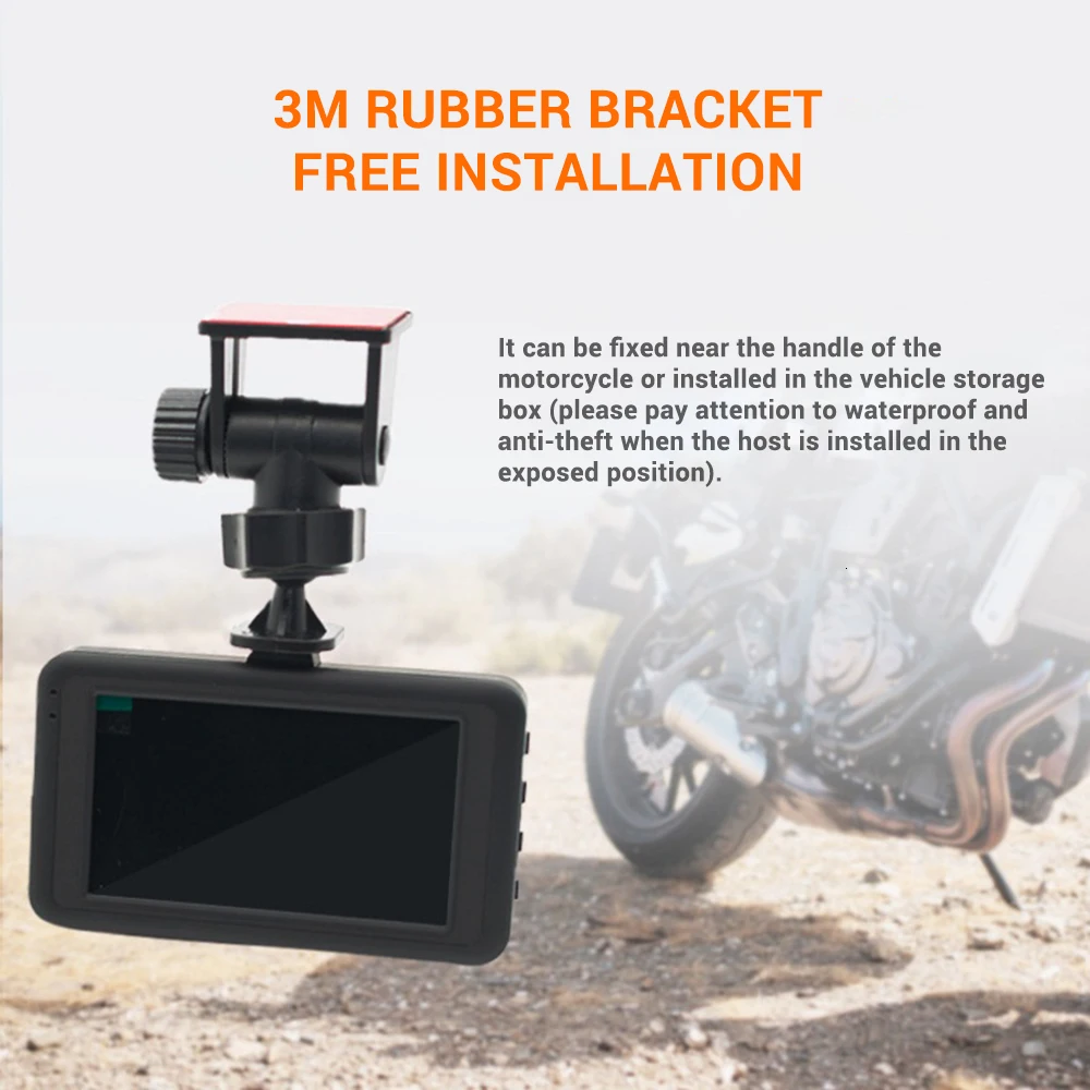MT21 мотоцикл dvr монитор Dash Cam HD 720P+ 480P Передняя камера заднего вида водонепроницаемый мотоцикл черный рекордер видео плеер
