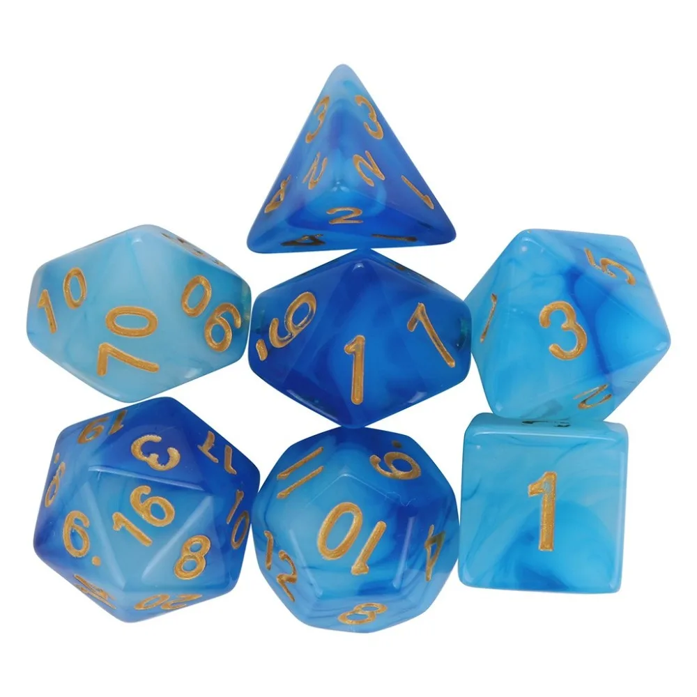 7Pcs dnd dice sets of transparent multifaceted tweezers TRPG game polyhedron D4-D20 multi-faceted acrylic dados de rpg 30A20 (10)