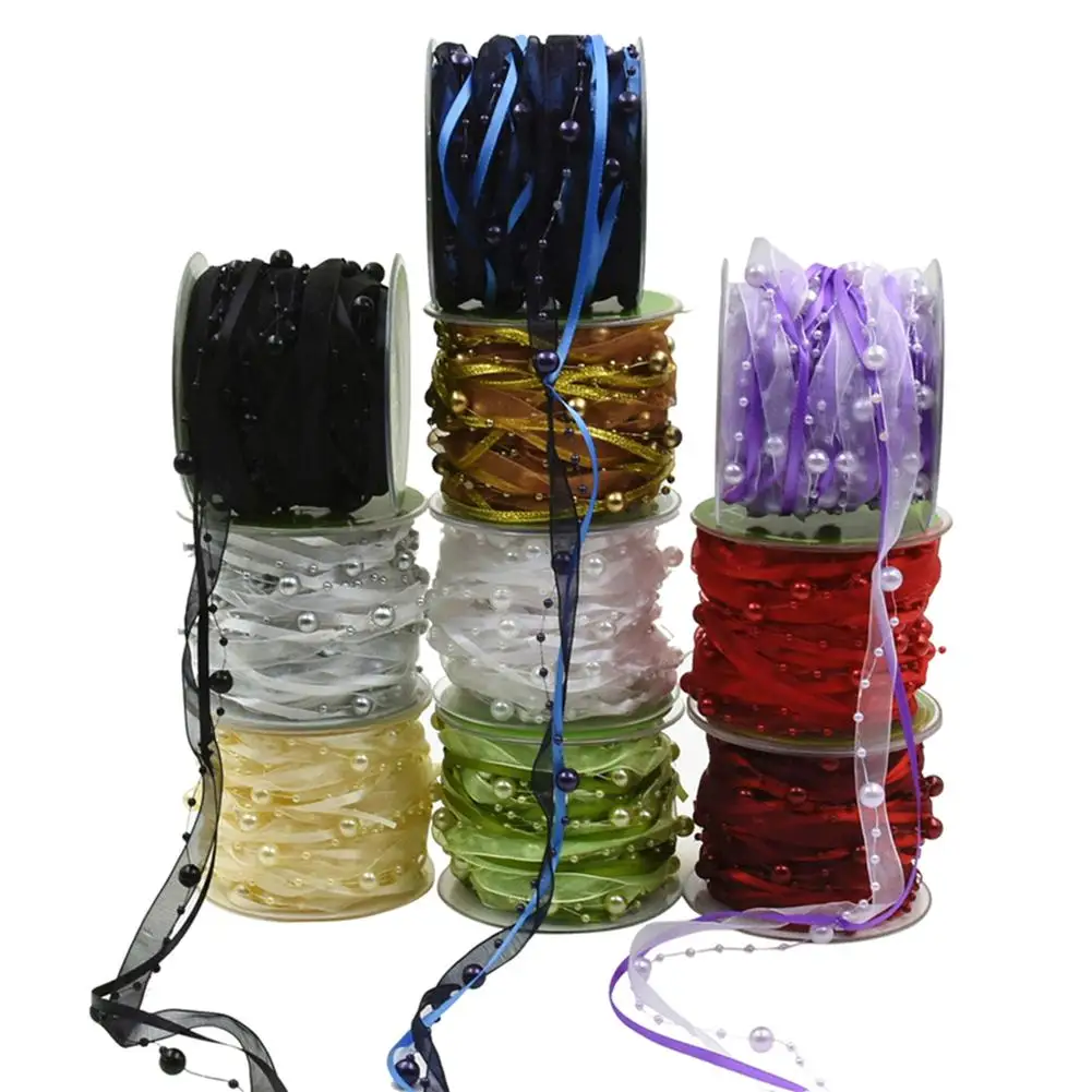 Рождественский бисер цепь лента Подарочная упаковка «сделай сам» рождественские вечерние украшения для дома