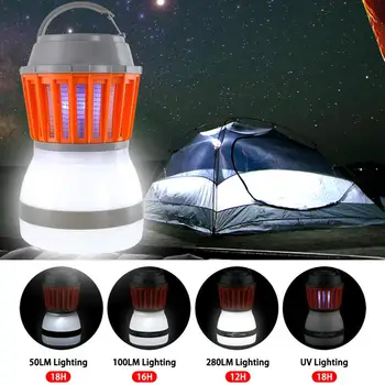 

Multifunctional Waterproof Mosquito Repellent Camping Lamp, Outdoor Solar Insecticidal Lamp Trap Camping Flashlight Two-in-one
