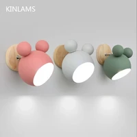 Nordic Wooden Wall Lamps Cute Cartoon Styling Coloful Wall 1