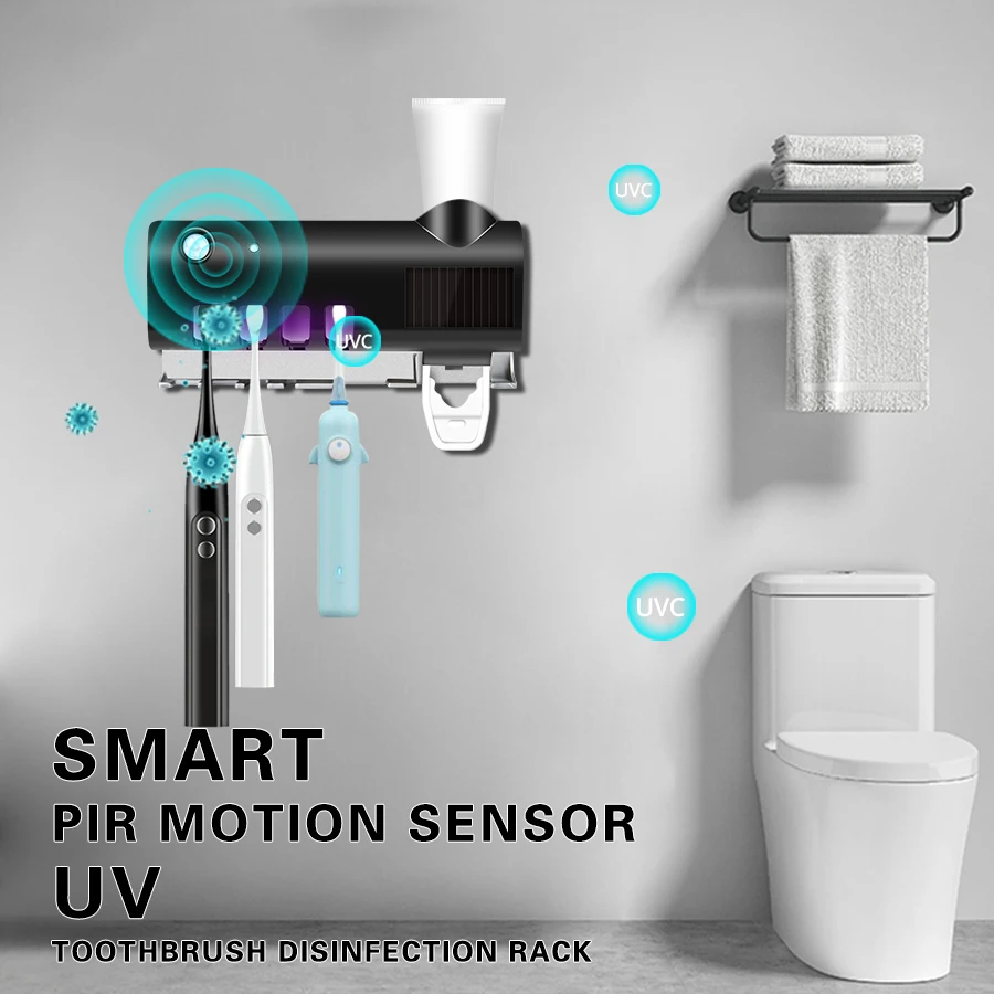 Smart PIR Motion Sensor LED UV light Toothbrush Disinfection Sterilizer UVC Disinfector Ultraviolet Bactericidal Germicidal lamp | Лампы и