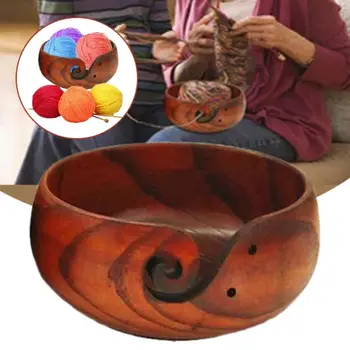 

15-17cm Handmade Wood Yarn Bowl Knitting Storage Bowl Crochet Bowl Knitter Bowl Yarn Holder Organizer