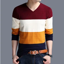 Осень и зима v-образный вырез мужской тонкий свитер тонкий дизайн Новая мода