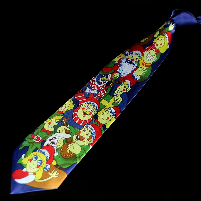 Novelty Design Christmas Ties Red Good Quality Printed Necktie Halloween Christmas Tree Snowman Elk Tie For Men Gift